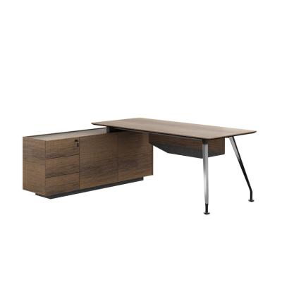 China Customized L Shape Office Furniture Modern Desks With Side Cabinet for sale