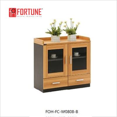 China 2 PANEL Door Glass Hotel Furniture Cafe Credenza Tea Credenza (FOH-FC-W0808-B) for sale