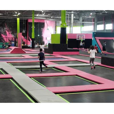 China Without China Protective Net Factory Big Plyground Commercial Amusement Jumping Trampoline Park Indoor Equipment For Kids for sale