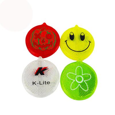 China Reflective Head Chain Plastic Round Children Safety Plastic Reflector for sale