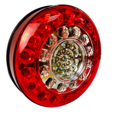 China Universal Rear Brake Turn Drive Reverse Bus Round Led Trailer Lights Lotus Tail Light Rear Light Round for sale