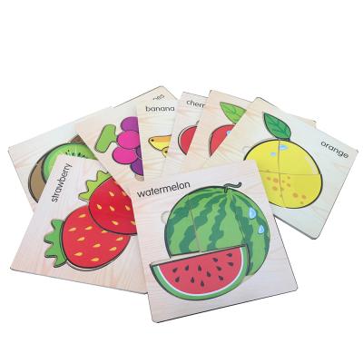 China Colorful/Safety/Environmental/Healthy Hot Sale 8pcs Mini Wood Ingles Fruit Puzzle Learning Toys From Toy Ingles Puzzle Early Education for sale