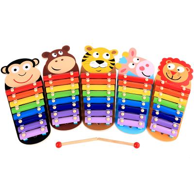 China Educational Toy New Product Musical Instrument Xylophone Hand-blow WW-189 Animal Wooden Piano Toys For Children for sale