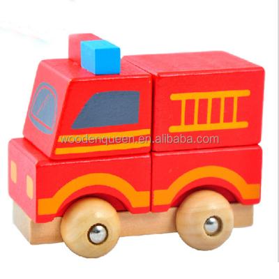 China Ride On Toy Wooden Car Kids Education Learning Toys Large Fire Ambulance Truck Car For Children YZ047 for sale