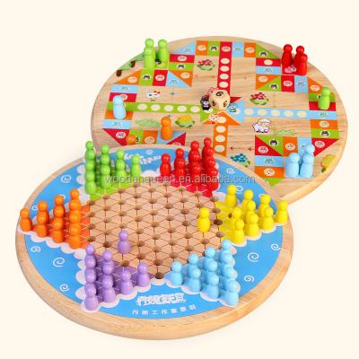 China Eco-Friendly 2 In 1 Checkers Kids Wooden Toys Toys CDN-9028 Educational Chess For Kids for sale