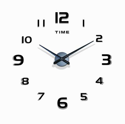 China 100CM Clock 3D Wall Clock DIY Acrylic Frameless Stickers Large FOLDER Decorative Giant Acrylic 3d Mirror DIY Wall Clocks Large for sale