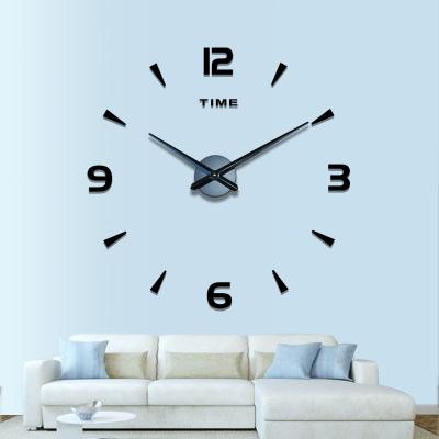 China Digital DIY Outdoor Modern Large Size Wall Clock Home Decor LUMINOVA Sticker 3d Mirror Round Acrylic Wall Clock for sale