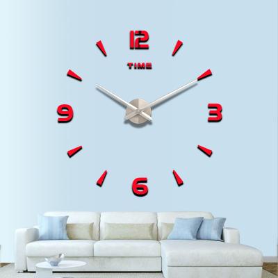 China Antique Style Factory Customized Wholesale Decorative Acrylic 3d Wall Clock Home Decorative 3d Wall Clock Large for sale