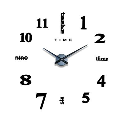 China BRIEF Large Wall Clock Watch 3d DIY Acrylic 100CM Stickers Mirror Wall Clock for sale