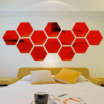 China Factory Direct Wholesale Minimalist 3d Wall Sticker Home Decoration Shapes Acrylic Mirror Stickers Wall for sale