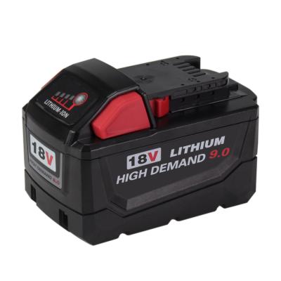 China Machine- the replacement machine tool with 18V 9.0A 12A large capacity lithium ion battery rechargeable battery pack for Milwaukee for sale