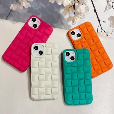 China IPhone 15 Pro Max Mobile Phone Case TPU Three-dimensional Magic Cube Woven Pattern X Apple 14 Anti-fall Thr for sale