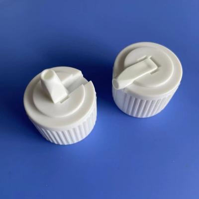 China PP Plastic White Turret Spout Dispensing Caps 24mm 28mm Spout Cap for sale