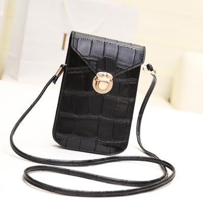 China Silver PU MINI Small Shoulder Bags Black Leather Purse Fashion Crocodile Women Cell Phone Leather Bags for sale