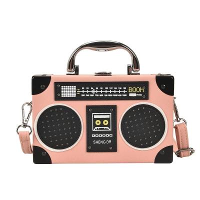 China PU Style Ladies Handbag Ladies Shoulder Bag Chain Bag Radio Purse Women's Retro Box Cross - Body Ladies Handbags for sale