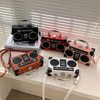 China Fashion Novelty Style Radio Shape Shoulder Box Women's Purses Retro Party Purses and Handbags for sale