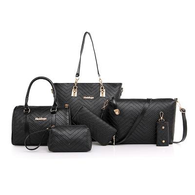 China Fashion Ladies PU Leather Luxury Designer 6 in 1 Cross Shoulder - Fashionable Body Bags Women Handbag Set for sale