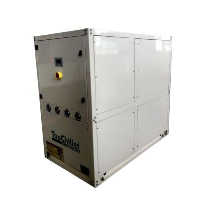 China Factory Highly Reliable And Efficient Machine 10 Ton Portable Chiller Unit With 12HP 35KW Chiller Water Shell And Tube Condenser for sale