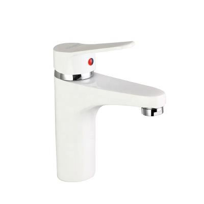 China Thermostatic Faucets New Arrival Hot Cold Water Paint White Bathroom Sink Faucets Mixer for sale