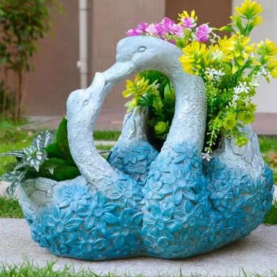 China Easy to use Garden Cement Flower Pots Mold for Planters Concrete Pot Molds Fiberglass Material Small Animal Flower Pot Silicone Mold for sale