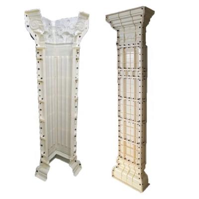 China ABS Decoration Building Durable Easy To Use Precast Concrete Stick Wall Pillar Mold Cement Injection Square Roman Column Mold Pillar for sale