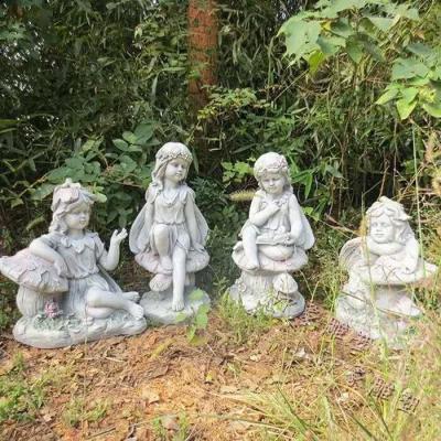 China Angel Greek Sculpture Silicone Molds easy to use for garden fiberglass concrete statue molds the little girl with wings Angel Sculpture Molds for sale