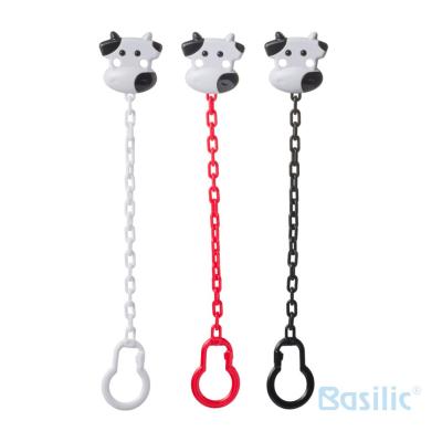 China Cow Shaped BPA Free , Baby Soothe / Pacifierr Holder Pacifier Chains Clips For Baby for sale