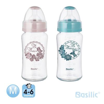 China BPA free 240ml, color glass baby morandi feeding bottle for sale