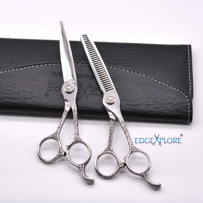 China Thinning Scissors Stainless Steel Hairdressing Cutting Shear Scissors Set for sale