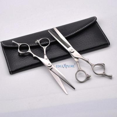 China Sharp Shears Stainless Steel Cutting And Thinning Hair Cut Scissors For Barber for sale