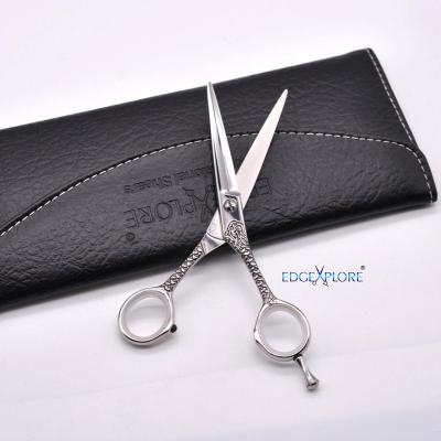 China Ergonomic Design Steel Right Handed Barber Scissors Haircut Shears Scissors 440c for sale