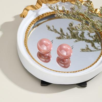 China Fashion Geometry Simple Type Round Pearl Earring Women Fashion Baroque Style Long Pearl Earrings Women Earring for sale