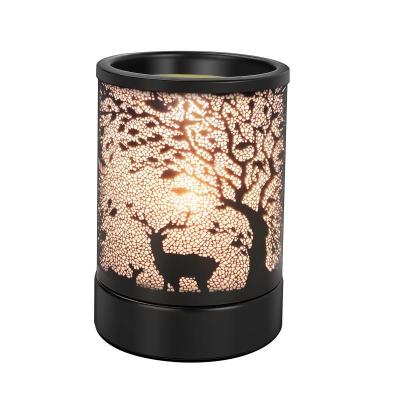 China Decorative Lights Sale Classic Black Metal Design Fragrance Oil Warmer Lamp Warm Wax Melts Candle Warmer Oil Burner for sale