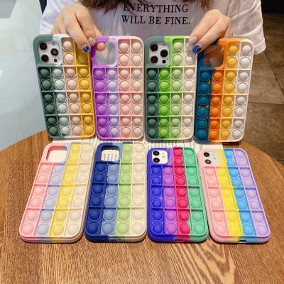 China Mobile Accessories Magic Bubble Phone Case For Iphone Anti-stress Bubble Silicone Phone Case for sale