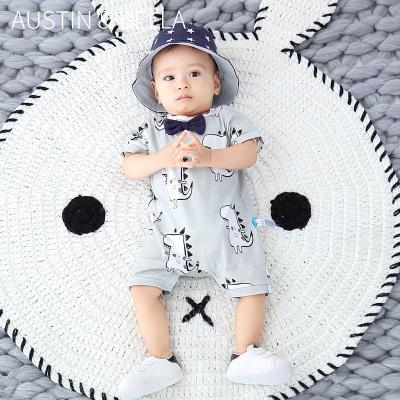 China Short sleeve custom design high quality baby boy romper manufacturer baby dinosaur short sleeve baby romper for sale