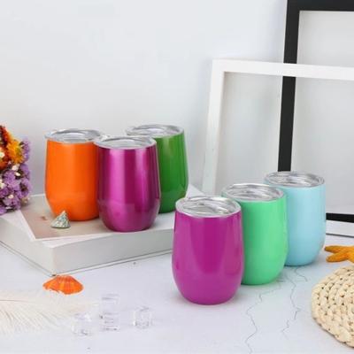 China Designer Stainless Steel Rainbow Sustainable Lid Custom Travel Stemless Wine Tumbler for sale