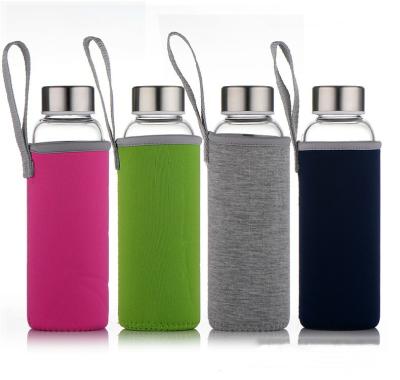 China Bpa Double Colored Premium Wall Gym Logo Drinking Glass Viable Water Bottles for sale