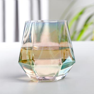 China Eco-Friendly Colorful Whiskey Coffee Tea Wine Wedge Hexagon Shot Glass Mug For Whiskey for sale