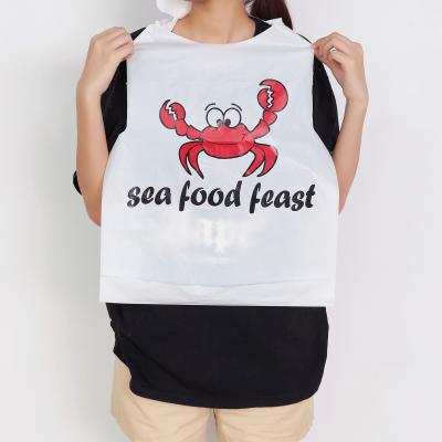 China China Kitchen Waterproof Disposable Adult Apron Cooking Apron Plastic Bib For Restaurant Lobster Bib for sale