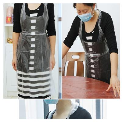 China Wholesale Competitive Price Disposable White Plastic Apron Embossed Or Smooth Disposable Apron Kitchen Wear Without Sleeve for sale