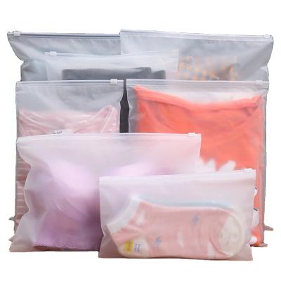 China Wholesale Waterproof Moisture Proof Zipper Lock Frosted Flat Poly Bag Slider Zipper Tote Bag For Underwear Clothing for sale