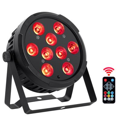 China 9x4W Indoor DMX512 Lighting Slim RGBA 4in1 LED Par Light DMX Control Stage Light For Party Wedding for sale