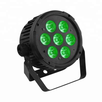 China DJ DMX Lighting 7*8W 5in1 RGBW LED Par UV Plastic Flat Light For Event Church Party Lighting for sale