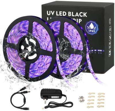 China 60 leds/m Residential Waterproof UV Lamp 12V 10M/33ft LED Flexible Black UV Black Light Strip Set For Bedroom Mirror Decoration for sale