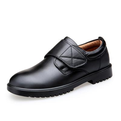 China New Design Breathable Fashionable Black Leather School Shoes For Kids for sale