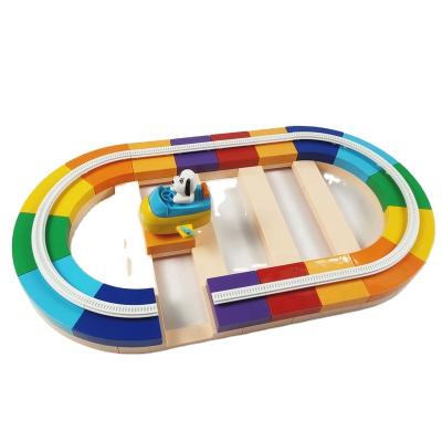 China Slot Toy IPOP DIY BO Train Toy Block Set Battery Operated With Packing Track Set Toy Track Train Toy For Kids for sale