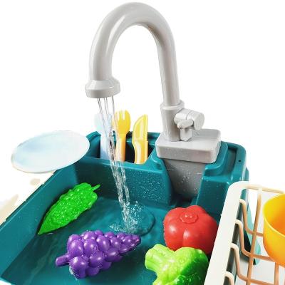 China IPOP Automatic Water Coming Kids Pretend Play Toys Kitchen Toys Set Washbasin Kitchen Happy Toys Cooking for Kids for sale