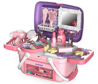 China IPOP Beauty Dresser Play Set Plastic Girls Pretend To Play Toy Plastic Princess Dressing Table Children Make Up Toy Baby Furniture Sets for sale