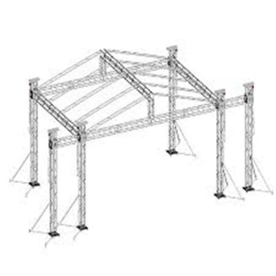 China Performance Exhibition Truss Podium for Floor, Built-in Shelf, Curved, Aluminum and Steel - Silver for sale