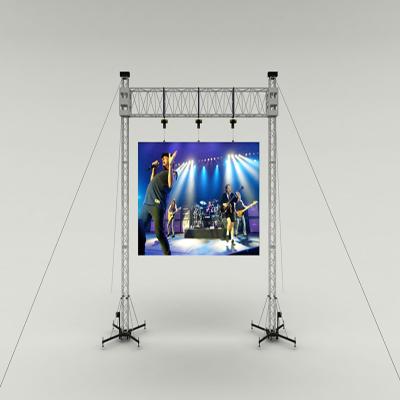 China Mini performance rack display manual crane truss for hanging led screen video wall, line array DJ speaker lighting truss lift jbl tower for sale